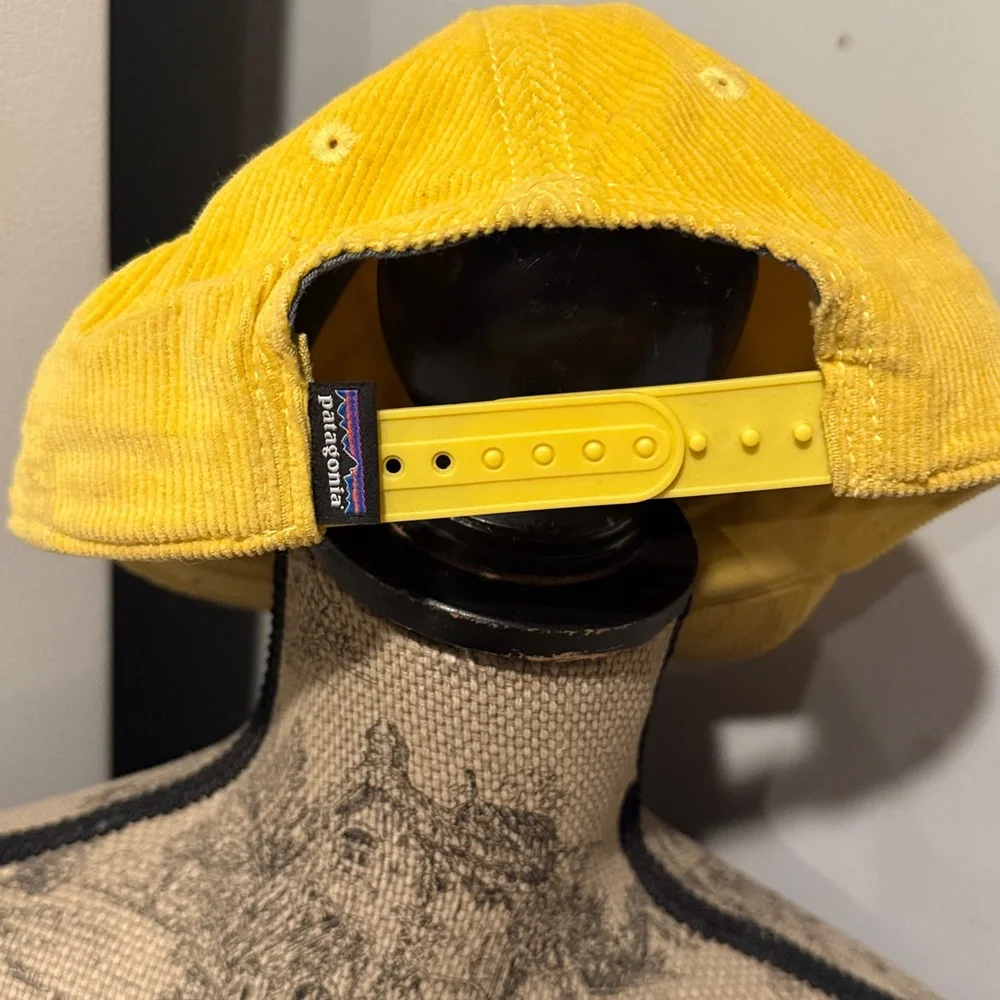 Yellow Corduroy Baseball Cap with Mountain Sun Embroidery - Picture 3 of 4